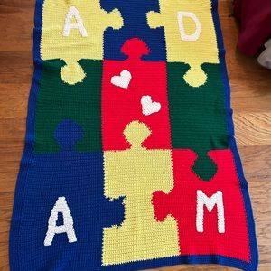 Handmade personalized ADAM blanket